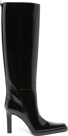 Saint Laurent Nina 95mm leather boots - women - Calf Leather/Calf Leather/Calf Leather - 37.5 - Black