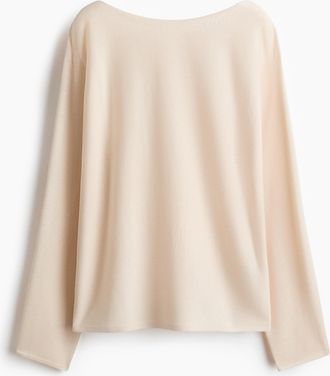 H&M Pullover mit U-Boot-Ausschnitt - Hellbeige