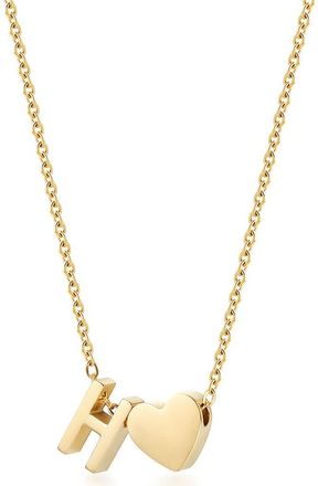 Jane Basch Initial Heart Pendant Necklace in Yellow-H at Nordstrom