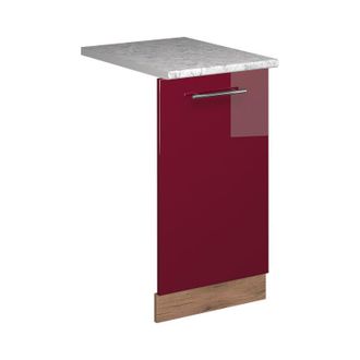 Vicco Panel Frontal Del Lavavajillas Fame-line, Rojo Burdeos Alto Brillo, 45 Cm, Et M&aacute;rmol Vicco