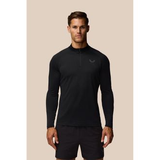 Castore Adapt Training 1/4 Zip Top Polyester Heren Zwarte Actieve T-Shirts