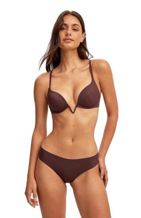 Cotton On Womens V Wire Lightly Lined Bra in Chocolate Plum at Nordstrom, Size 34D