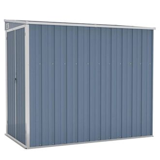 Berkfield Home Wall-mounted Garden Shed Grey 118x194x178 cm Galvanised Steel | Size: 118 x 194 x 178 cm