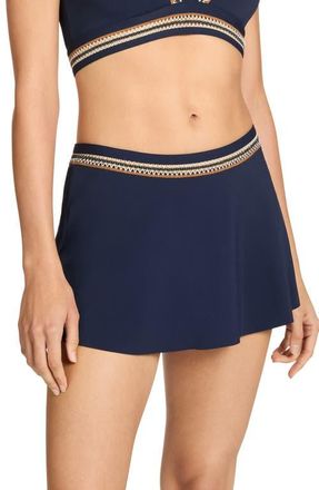 Robin Piccone Nova Skirted Bikini Bottoms in Navy at Nordstrom, Size X-Small