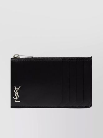Saint Laurent leather zip card holder