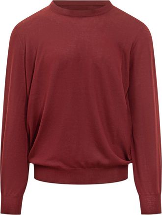 Brunello Cucinelli Red Solid Regular Sweaters