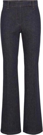 Brunello Cucinelli Dark Blue Flared Trousers, Brand Size 42 (US Size 8)