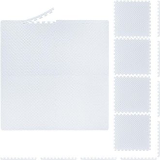 Relaxdays Relaxdays - Suelo Goma, 60x60cm, 40 Esterillas Fitness Con Borde, Goma Eva, 3m&sup2;, Gimnasio, Alfombra Puzle, Protector, Blanco