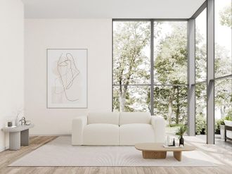 Vente-Unique Divano 3 posti in Tessuto bouclette Bianco - POGNI di Maison C&eacute;phy