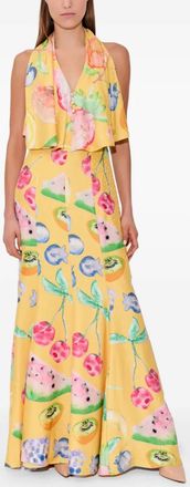 Rosie Assoulin Abito lungo con stampa - Giallo