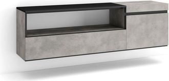 Skraut Home Skraut Home - Mueble Tv, Televisi&oacute;n, Muebles De Sal&oacute;n, Almacenaje, 150x45x35cm, Para Tv Hasta 65, Colgado, Suspendido, Estilo Moderno, Gris Cemento