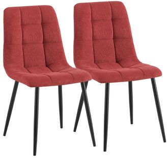 Clp Set De 2 Sillas De Comedor Antibes De Pana Burdeos