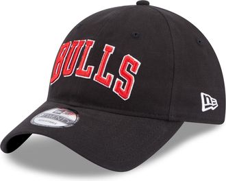 New Era Chicago Bulls NBA Team Script Black 9Twenty Unstructured Strapback Cap - One-Size