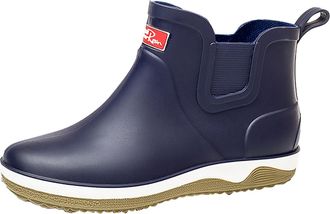 Generic Rain Boots For Men Short - Mens Wellington Boots Extra Wide Calf Lightweight Comfortable Chelsea Booties Outdoor Low Top Walking Shoes Mens Waterproof