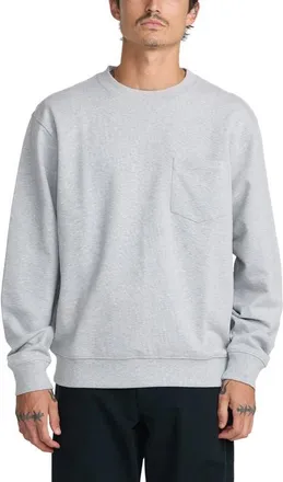 Rvca Dayshift Pocket Crewneck Sweatshirt in Heather Grey at Nordstrom, Size Xx-Large