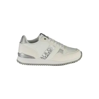 Napapijri Schoenen, Dames, Wit, 37 EU, Leer, Witte vetersneakers met slim contrastdetail