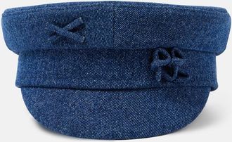 Ruslan Baginskiy Embellished denim newsboy cap