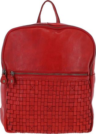 Ashwood Leather Womens Senza Tempo Woven Vintage Wash Backpack - Red - One Size