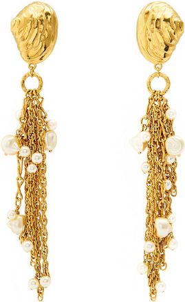 Chloé The Chloé Shells Embellished Drop Earrings - Gold - One Size