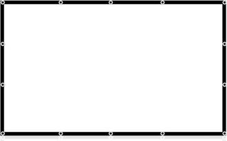 OEM Pantalla De Proyecci&oacute;n Plegable, Pantalla Port&aacute;til Antiarrugas Formato 16:9 Con Borde Negro, Camping, Cine En Casa, Blanca, 132 X 75 Cm