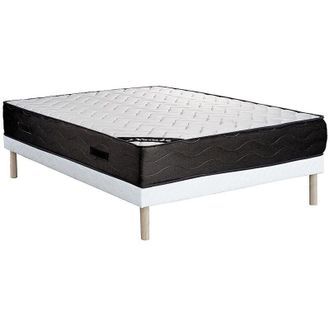 Vente-Unique Set 140x190cm Rete a doghe giroletto + Materasso molle insacchettate 7 zone e memory foam - MERISI di YSM&Eacute;E