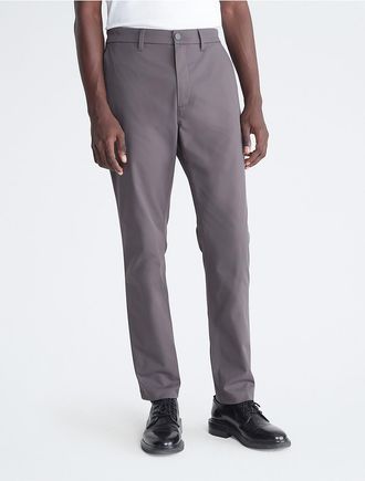 Calvin Klein Mens Tech Slim Stretch Woven Chino - Grey - 40