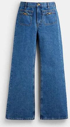Coach Sculpted C Denim Pants In Organic Cotton