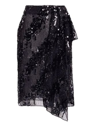 Elie Saab zip-fastening midi skirt - Nero