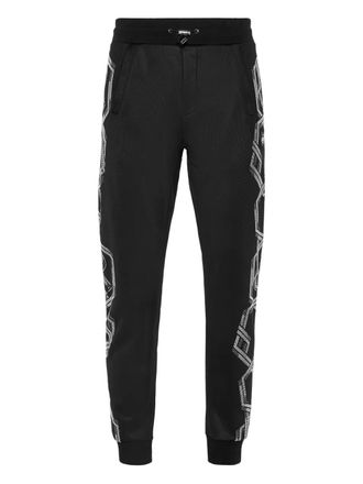 Philipp Plein chain-print joggers - men - Cotton - M - Black
