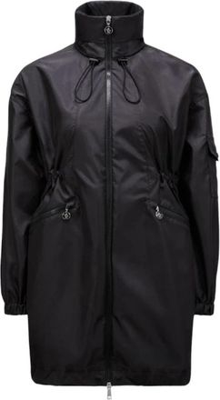 Moncler Waterafstotende Parka Jas - Dames - Regenjassen - Zwart - S - Nylon - Jassen