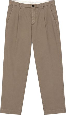 Nine In The Morning Camel Fold 2 Pleated Stretch-Cotton Chino Pants
