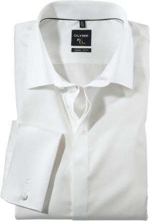 Olymp Smokinghemd OLYMP No. Six super slim, Herren, Gr. 36, N-Gr, beige (hellbeige), Web, Obermaterial: 97% Baumwolle, 3% Elastolefin, festlich, sehr schmal