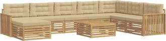 vidaXL Conjunto De Sof&aacute;s De Exterior 9 Uds. Y Beige Vidaxl