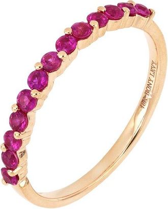 Bony Levy El Mar 18K Rose Gold 0.37 Ct. Tw. 13 Ruby Stackable Ring