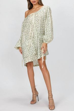 GOEN.J Off-The-Shoulder Mini Dress In Natural Beige