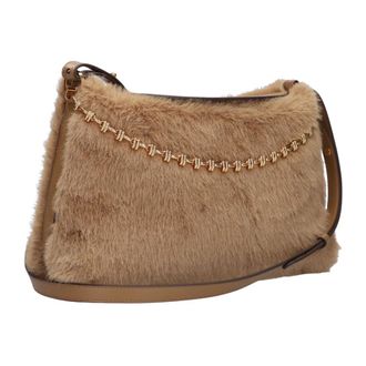 Vanessa Bruno Daily Chain Schoudertas - Dames - Schoudertassen - Beige - ONE Size - Wol - Tassen