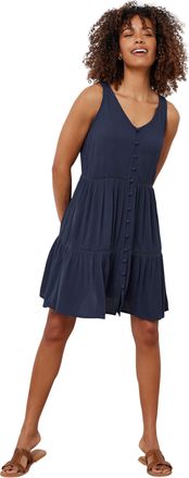 M&Co Womens Blue Button Front Beach Dress - Womens