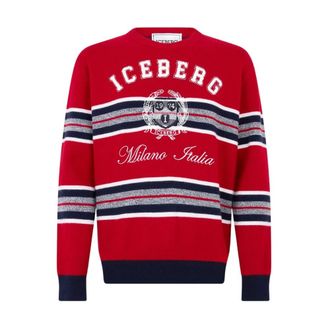 Iceberg Trui met ronde hals - Heren - Truien - Rood - Maat: L Wol