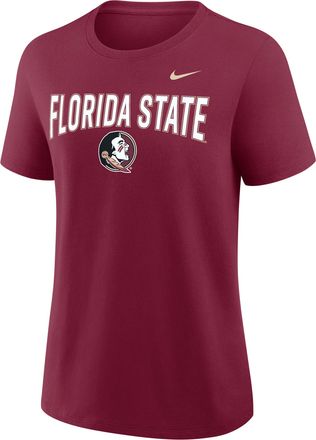 Nike Florida State Arch Logo Nike Womens College T-Shirt in Red | 01K969XFTN-SYS