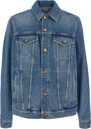 Golden Goose Jassen, Heren, Blauw, XL, Denim, Blauw Denim Jack met Opgestikte Zakken