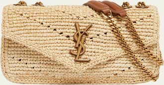Saint Laurent Mini Loulou Shoulder Bag in Raffia