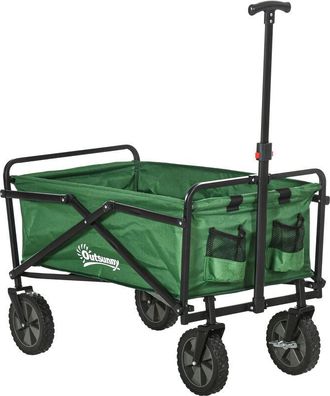 OUTSUNNY Carro De Transporte Plegable Para Jard&iacute;n Terraza Exterior Carga 40 Kg 83x50x69-99 Cm Acero