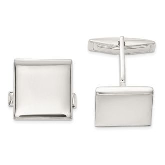 Diamond2Deal Sterling Silver Polished Square Cuff Links