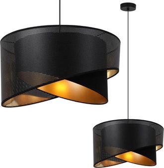 OEM L&aacute;mpara Colgante Asti Inclinada Negra 1 Pantalla Plana Negra-dorada