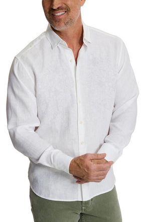 Tommy Bahama Tide the Knot Embroidered Linen Button-Up Shirt in White at Nordstrom, Size Xxx-Large