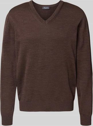 Maerz MAERZ Muenchen Strickpullover aus Merinowolle in Mittelbraun, Größe 48
