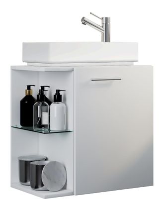 ebuy24 Ebuy24 - Set Vcm De 2 Piezas Lavadero Para Invitados Wc Ba&ntilde;o De Invitados Wc De Lavabo Set De Ba&ntilde;o - Casa (blanco)
