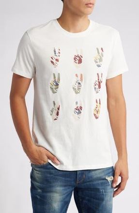John Varvatos Multi Peace Hand Organic Cotton Graphic T-Shirt in Salt at Nordstrom Rack, Size Xx-Large