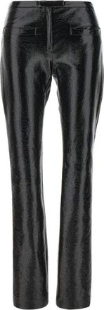 Courr&egrave;ges Tube Vinyl Tailored Pant - Dames - Slim Fit Broeken - Zwart - S - Katoen - Broeken