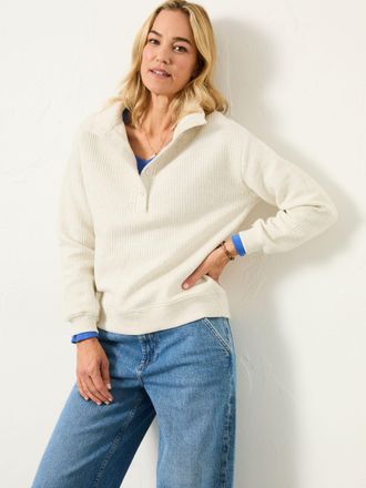 Fat Face FatFace Pale Grey Lounge Half Neck Sweat